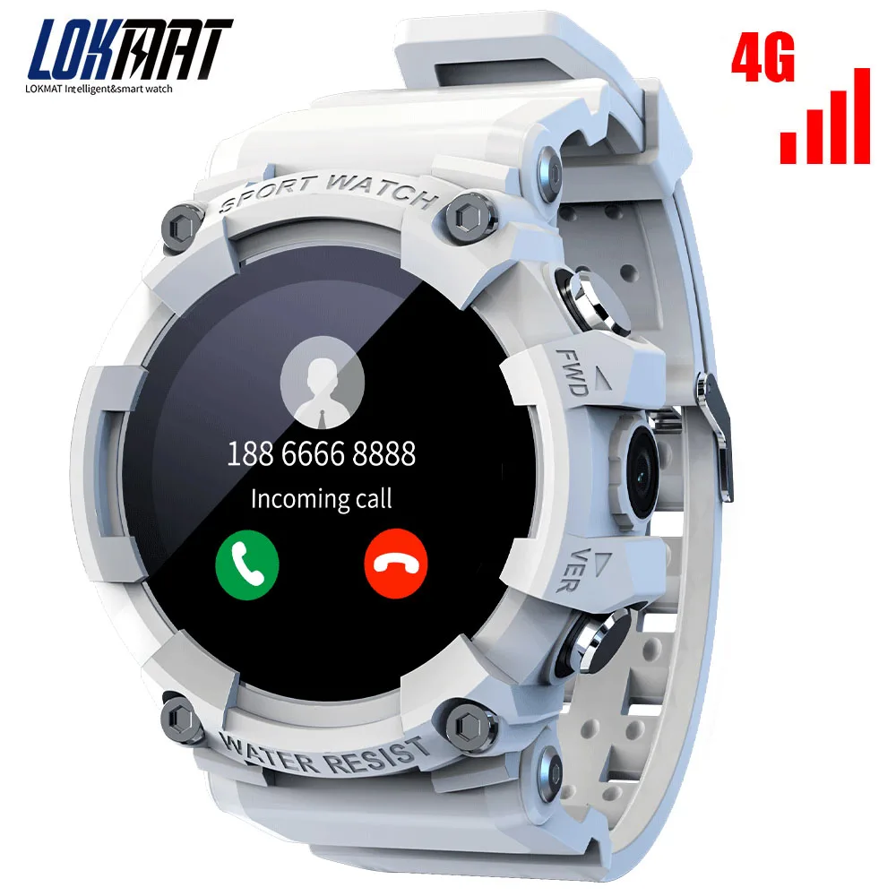 

LOKMAT SKY Smart Watch One-Key Emergency Call Watches Sport Fitness Tracker Bluetooth Full Touch Screen Camera SOS 4G Chat Watch