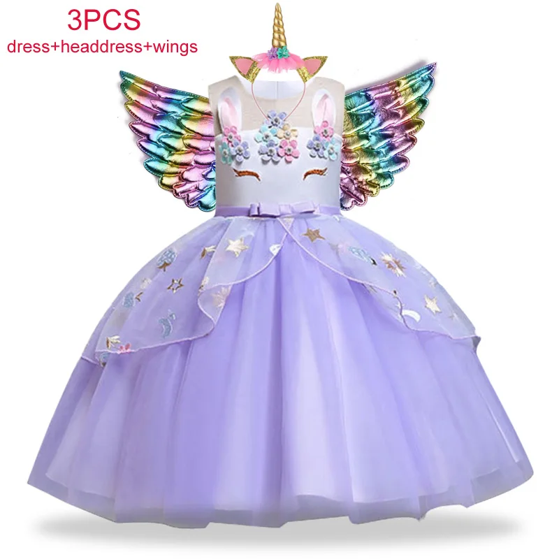 Новинка 2021 платье с единорогом Детские платья для девочек Карнавальные Платья