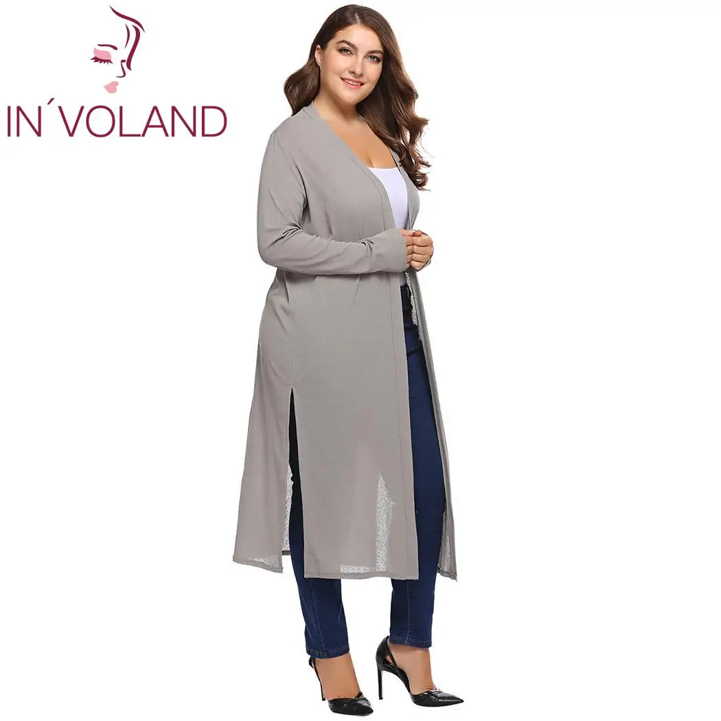 IN'VOLAND женские кардиганы Свитера размера плюс Женские повседневные осенние