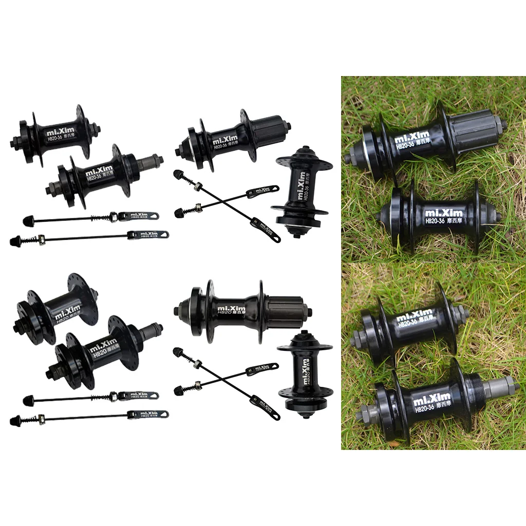 

32/36H Ball Bearing MTB Mountain Bike Disc Brake Hub Front Rear Skewer Set