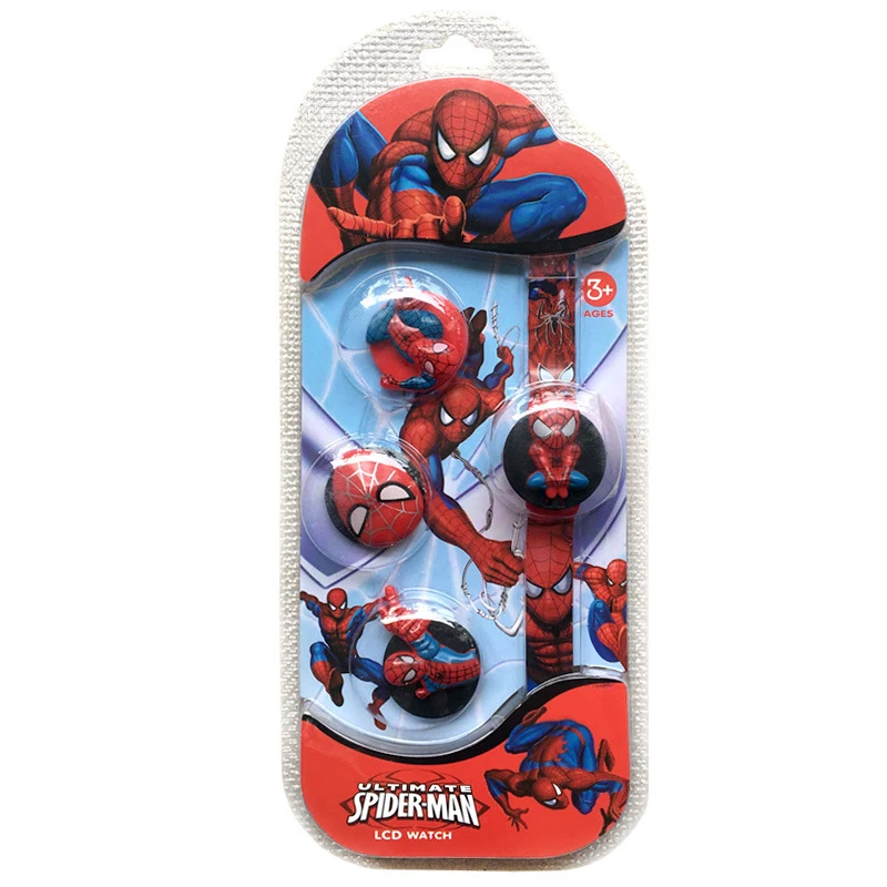 

Disney spiderman Frozen Aisha Children's Electronic Watch Four Dolls Can change the watch cover Cartoon Toy watch birthday gifts