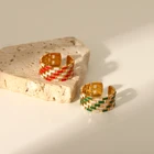 Женские кольца из нержавеющей стали с широким диапазоном, открытые, красные, зеленые, белые, с прорезями в виде капли масла, плетеные цепочки на молнии, кольца, ювелирные изделия из 18-каратного золота
