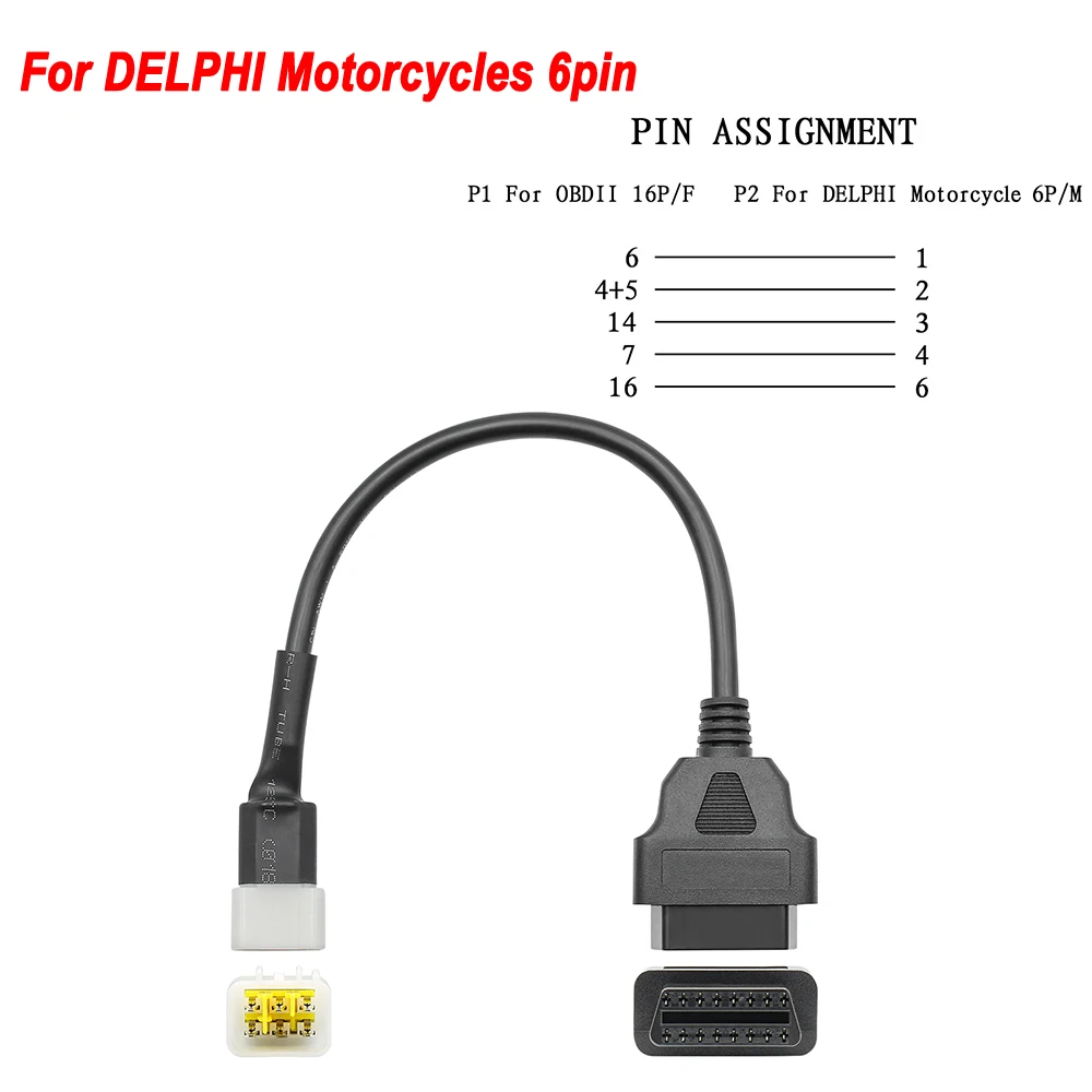 temperature gauge for car Motorcycle OBD2 Connector For Motobike For Harley 6pin For YAMAHA 3pin For HONDA 4Pin For Ducati/Suzuki Moto OBD Extension cable battery load testing