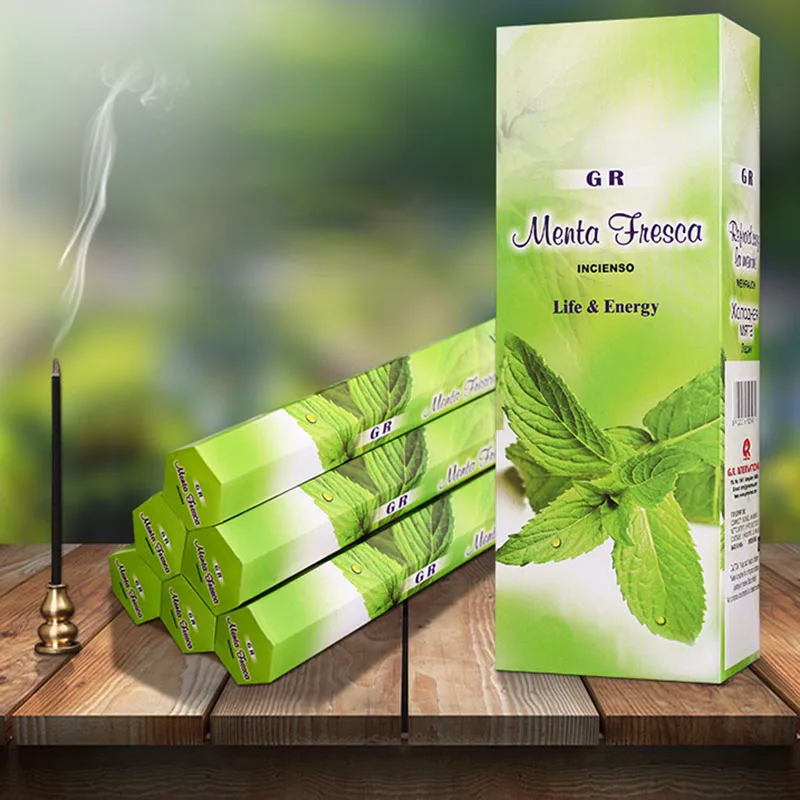 T индийская натуральная крутая Мятная палочка благовония 120 шт. палочки