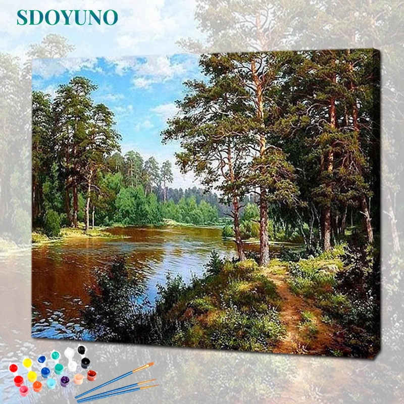 

SDOYUNO 60x75cm Frameless Painting By Numbers Nature Landscape pictures by numbers DIY For Home Decoration Gift
