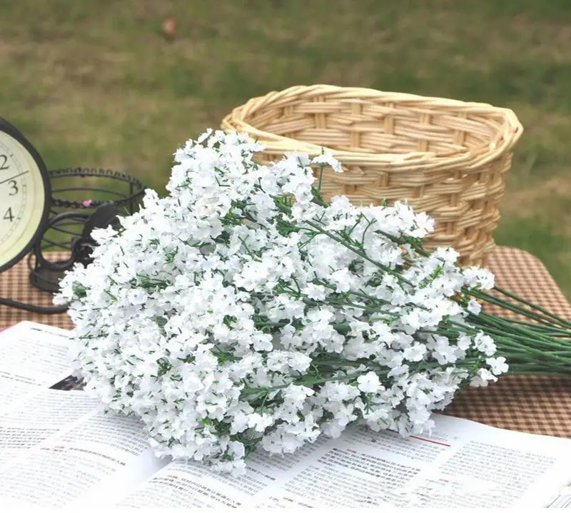 

High Quanlity 100Pcs/lot Gypsophila silk baby breath Artificial Fake Silk Flowers Plant Home Wedding Party Home Decoration Cheap