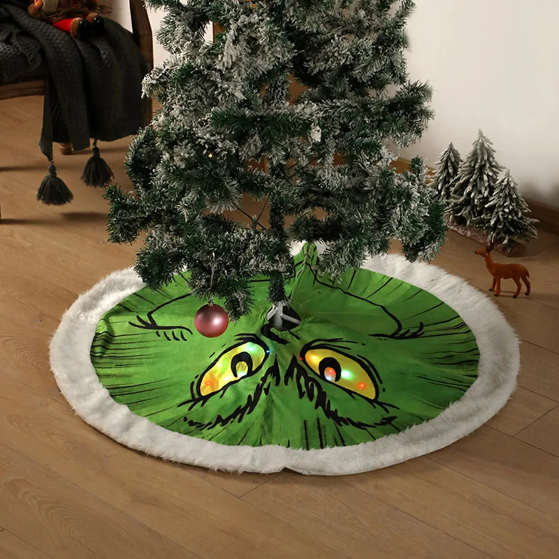 

Юбка на рождественскую елку Grinch, креативная светящаяся юбка на елку, женское Новогоднее украшение, подарочное размещение для детей