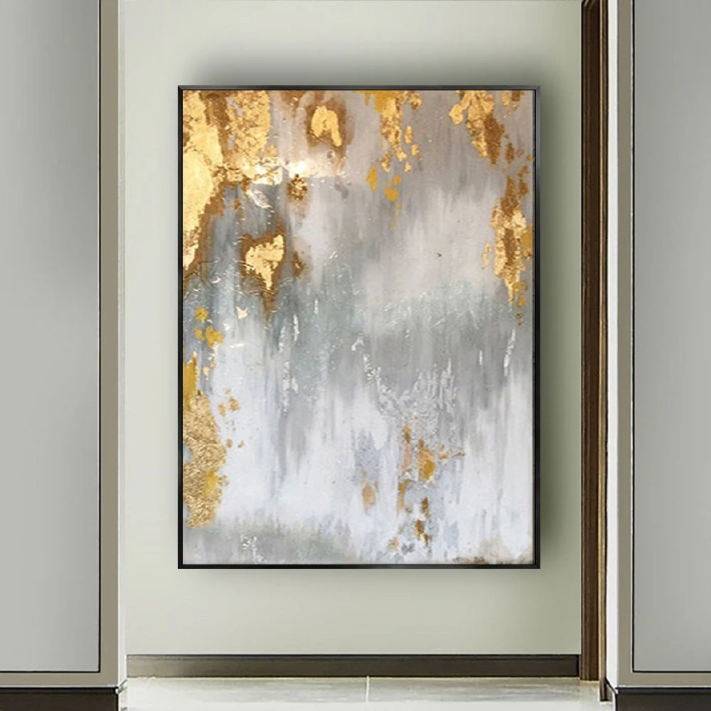 100% ручная работа золотой и белый зыбучий песок абстрактная картина на холсте