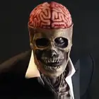 Страшная маска с черепом, волшебный головной убор, голой мозг, зомби, латексная маска, для Хэллоуина, вечеринки, маскарада, косплея, ужасные головные уборы на все лицо