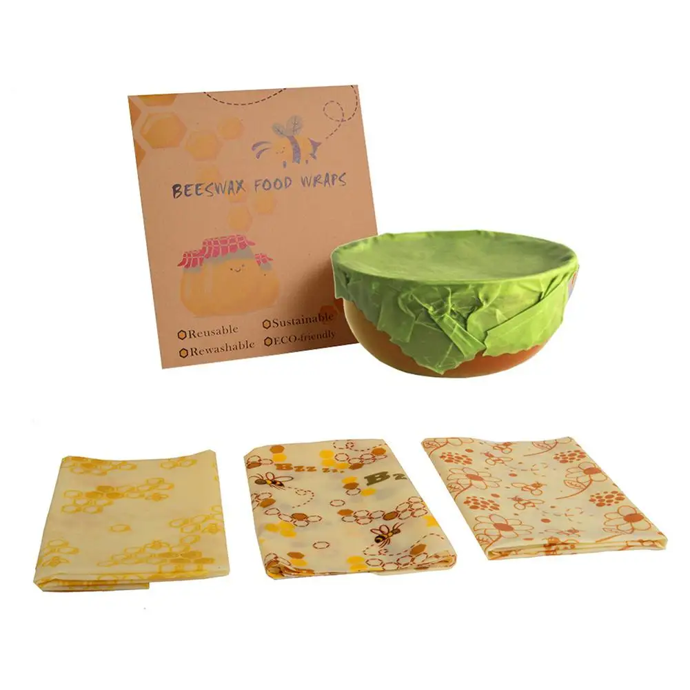 TWISTER.CK 3pcs Freshkeeping Cloth Reusable Food Preservation Kitchen Tools Beeswax Fresh | Дом и сад