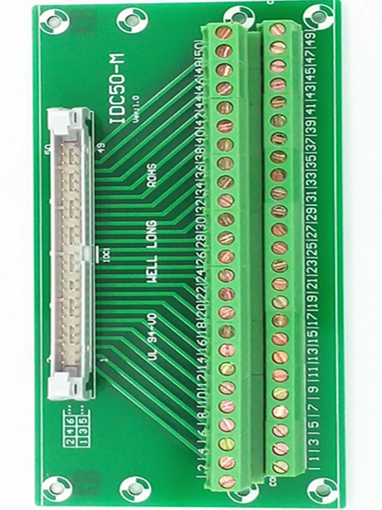 IDC50 2x25 контактов 0 1 дюйма наружная плата для разъема Клеммная колодка