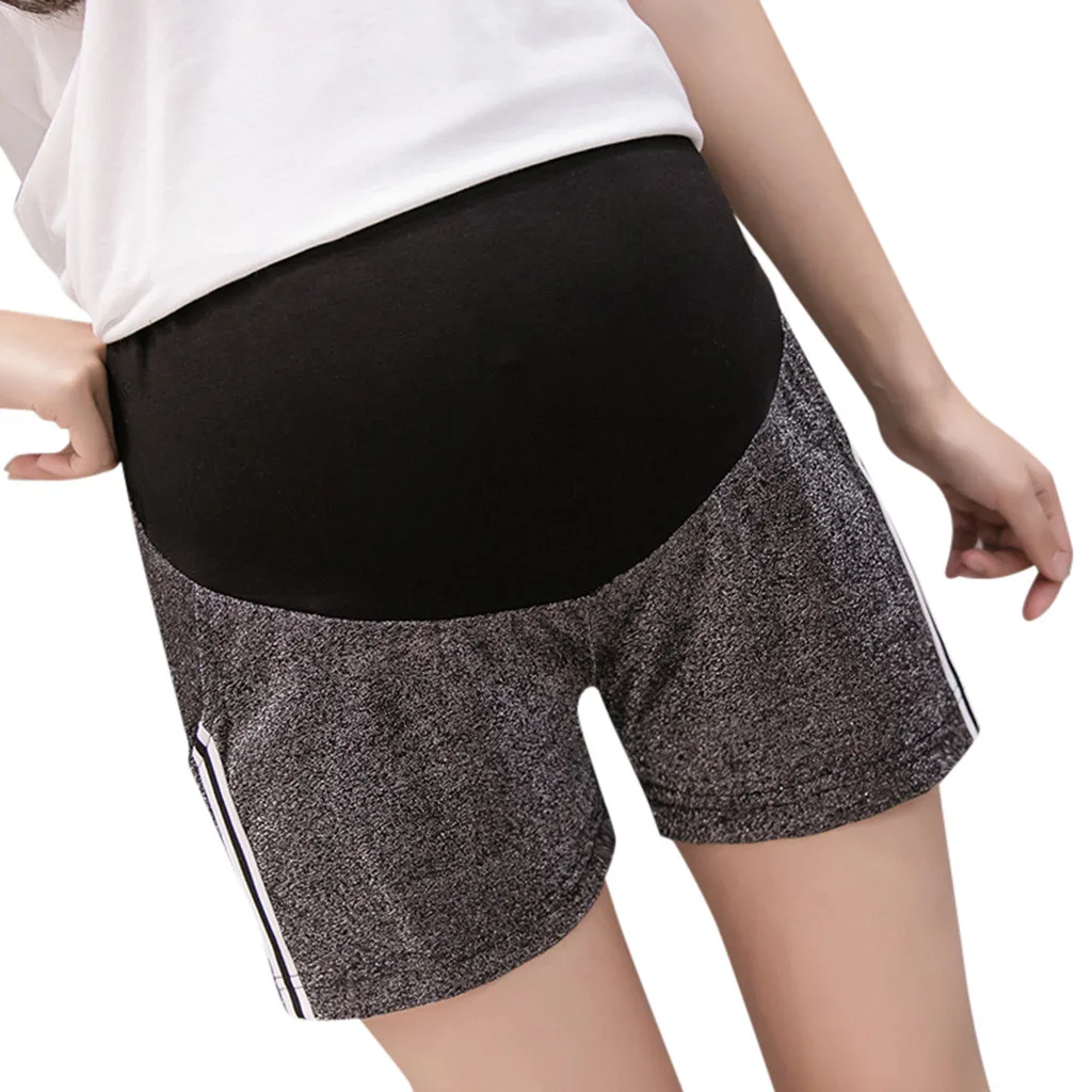 Женские эластичные шорты для беременных летние однотонные спортивные