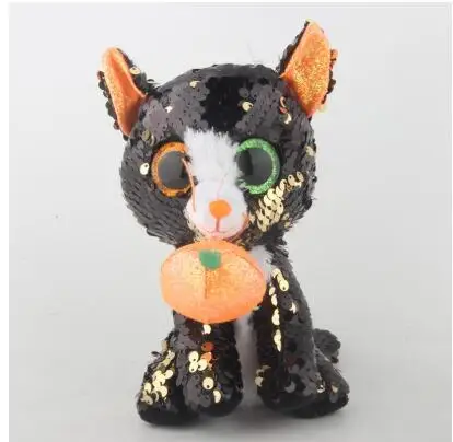 jinx the Cat Ty плюшевый Кукла в виде животных с блестками мягкая плюшевая кошка сова лиса кролик Единорог Фламинго овечка Дракон Собака игрушечные Пингвины " 15 см - Цвет: jinx the Cat