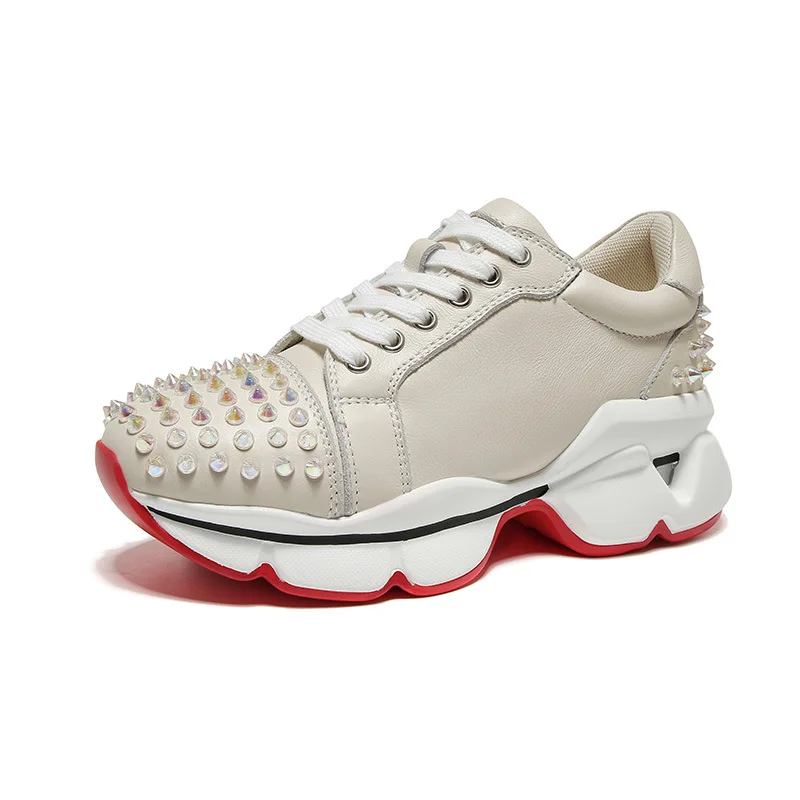 style 18 Emma king/Дизайнерские кроссовки на платформе; женская спортивная обувь на шнуровке для бега; Повседневная обувь из вулканизированной кожи и лайкры на плоской подошве; Прогулочные кроссовки - Цвет: style 18
