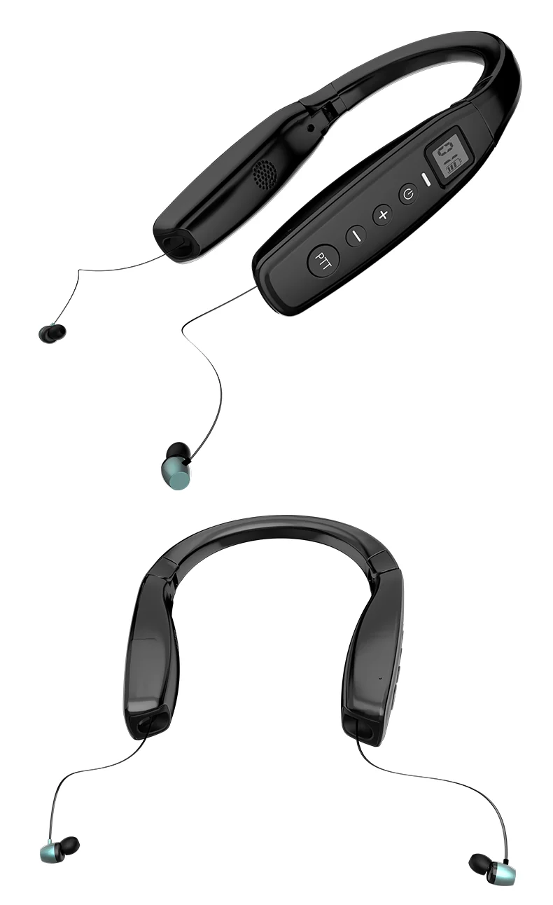 2 шт Abbree AR 669 UHF Walkie Talkie 400 470 МГц 0 5 Вт 99CH Шейная Bluetooth гарнитура наушники для