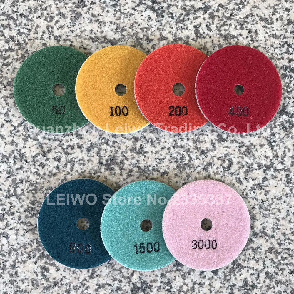 3 цвета Гранитная подкладка 4 дюйма 100 мм Алмазные полировальные колодки влажная