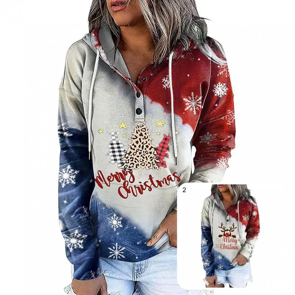 

Classic Xmas Sweatshirt Shrinkable Cuff Ultra Soft Xmas Hoodie Pullover Sweatshirt