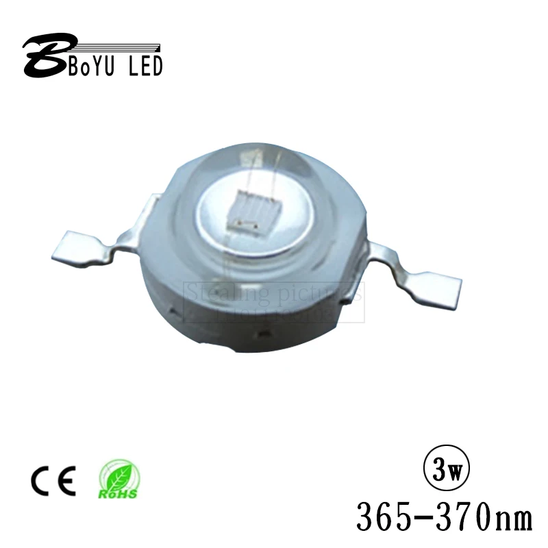 

High-power LED 3W 365-370nm 3V ultraviolet UVA DIY, used for hand-held money detector flashlight and nail lamp