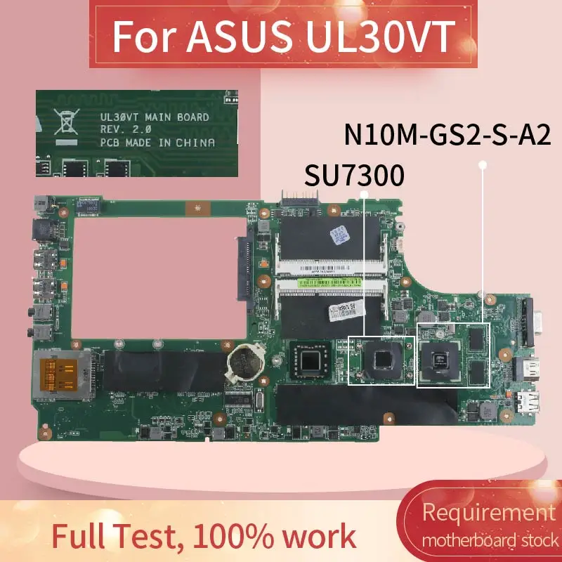 Материнская плата для ноутбука ASUS UL30VT SU7300 материнская REV.2.0 N10M GS2 S A2 DDR3|Материнские