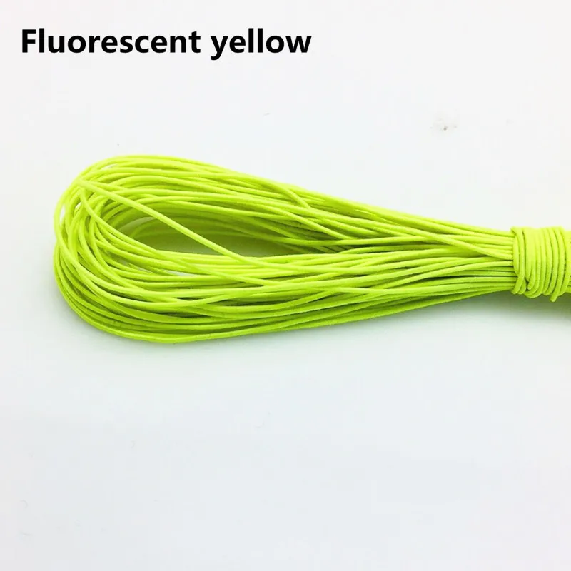 Fluorescent yellow 10 yardsHigh-Elastic 1mm Colorful Round Elastic Band Round Elastic Rope Rubber Band Elastic Line DIY Sewing Accessories AA7678 - Цвет: Fluorescent yellow