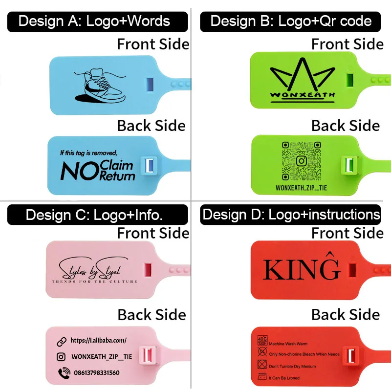 100 пользовательские брендовой этикеткой на молнии галстук этикетки белый
