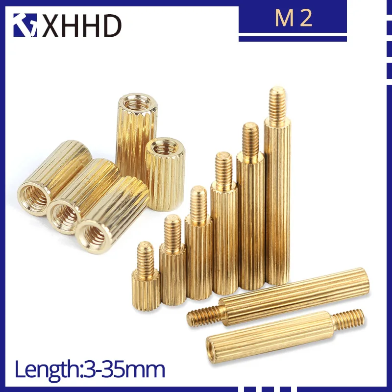 

M2 Brass Male Female Standoff Threaded Pillar PCB Computer PC Motherboard Round Spacer Hollow Screw Bolt Long Nut Standoff