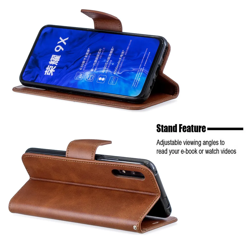 Flip Wallet Leather Case on sfor Huawei Honor 9X For Coque Pro Magnetic Book Phone Cover Men Women |
