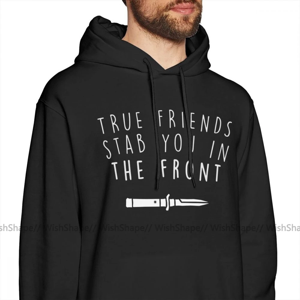 Толстовка с капюшоном надписью Bring Me The Horizon True Friends Stab You In Front зимний Свободный