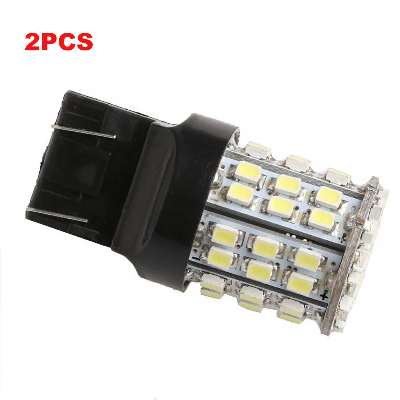 

2PCSCar T20 Tail Light W21W 7443 7440 3156 3157 64SMD LED White Tail Stop Brake light Reserve Backup Light Lamp Bulb DC 12V