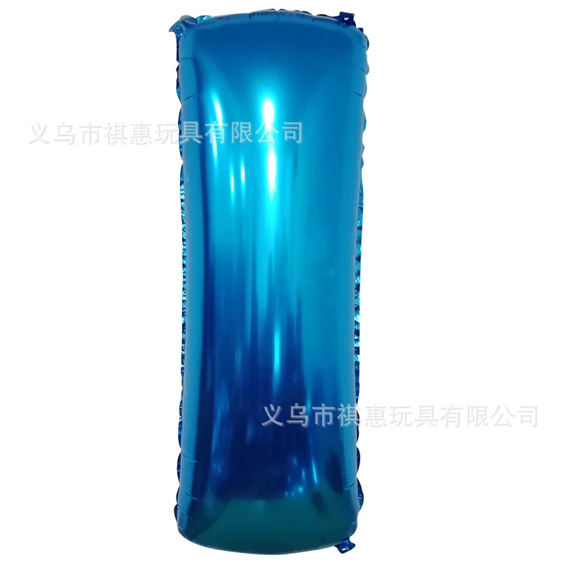 40 inch Blue aluminum film letter balloon Aluminum foil birthday Party wedding supplies Decorative photography props balloon - Цвет: I