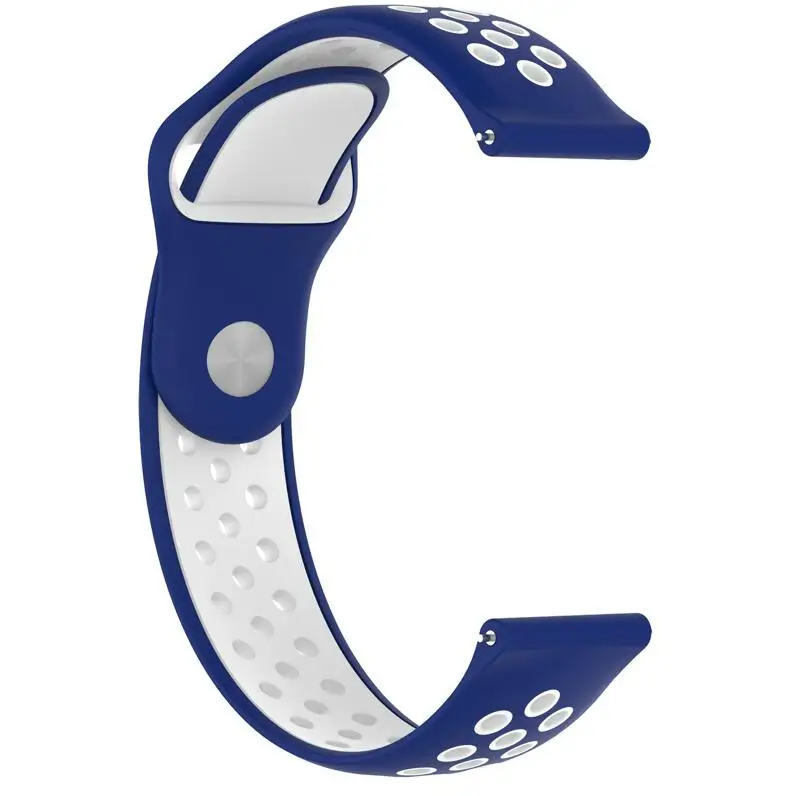 Blue White Силиконовый ремешок, ремешок для часов Huami Amazfit Bip, наручные часы, 20 мм, для Xiaomi mijia, кварцевые, Garmin Forerunner 645, Vivoactive 3 - Цвет ремешка: Blue White