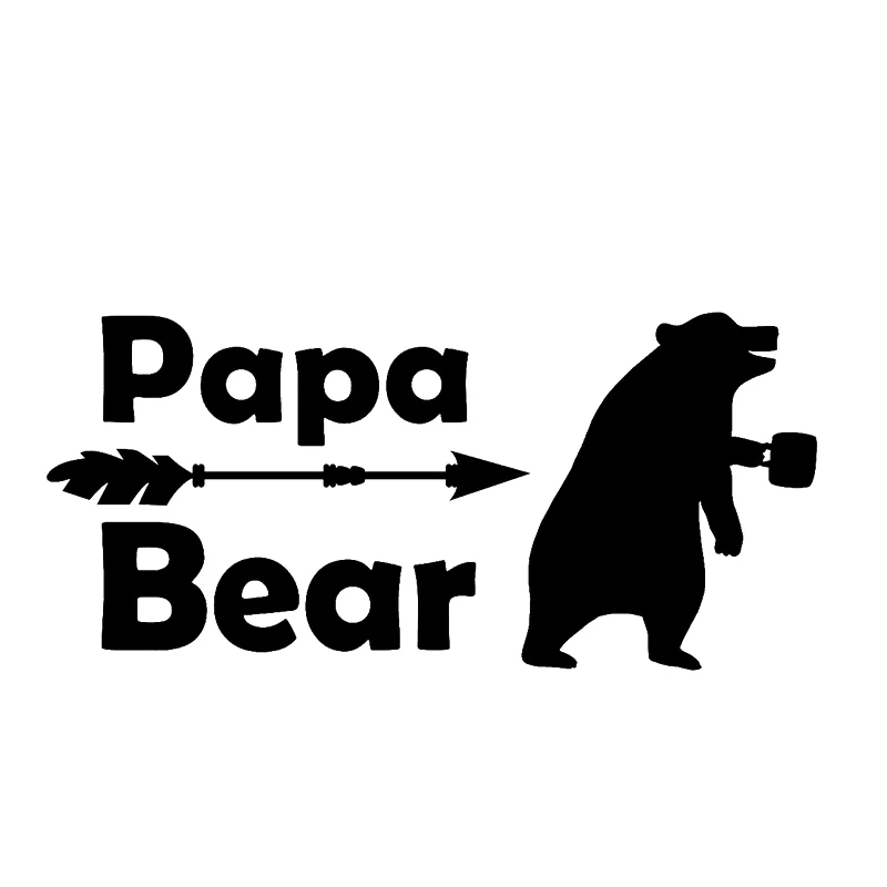 

16*7.4cm Papa Bear Camping Decal Sticker Car Stickers Cute And Interesting Fashion Sticker Decals