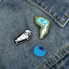 Эмалированные булавки для отворотов Скелет с витыми часами, модные броши, значки, булавки с черникой, подарки для друзей, булавки, оптовая продажа