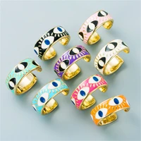 personality exaggerated demon eye womens rings fashion punk color dripping eye opening can be adjusted rings jewelry wholesale