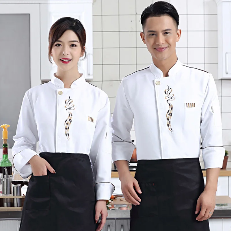 Рабочая одежда для официанта с длинным рукавом пальто отеля ресторана уборки