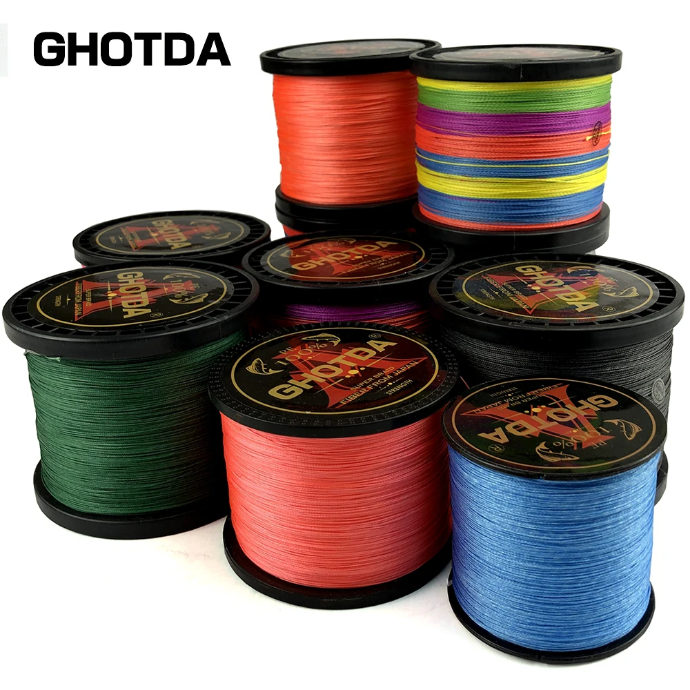 Прочная многонитевая плетеная рыболовная леска GHOTDA из ПЭ 1000 м 500 8/4 нитей | Спорт и