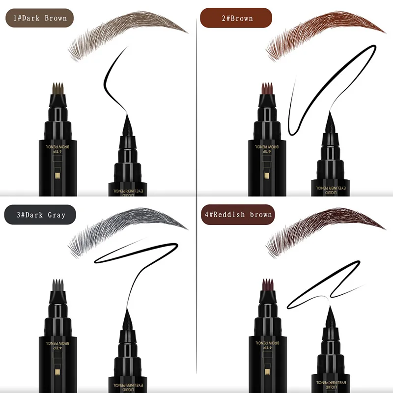 

2020 2-in-1 Non-magnetic Eyeliner Eyebrow Pencil Makeup Set 3 Pairs False Eyelashes Non-magnetic Magic Eyelashes