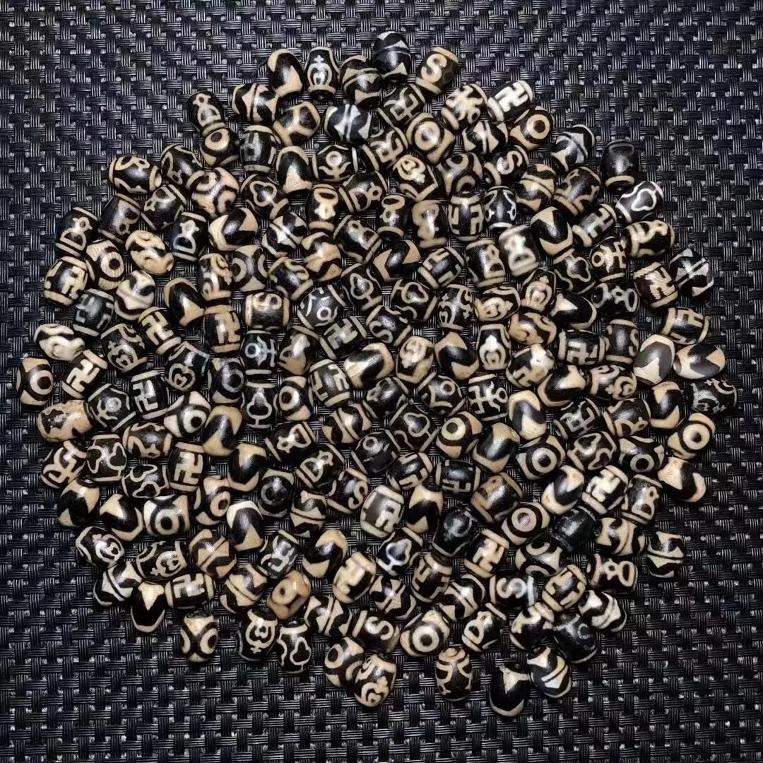 

719pcs/lot Wholesale Tibet unique agate dzi Infiltration Dzi Yellow rice beads Natural stone diy designer jewelry ethnic style