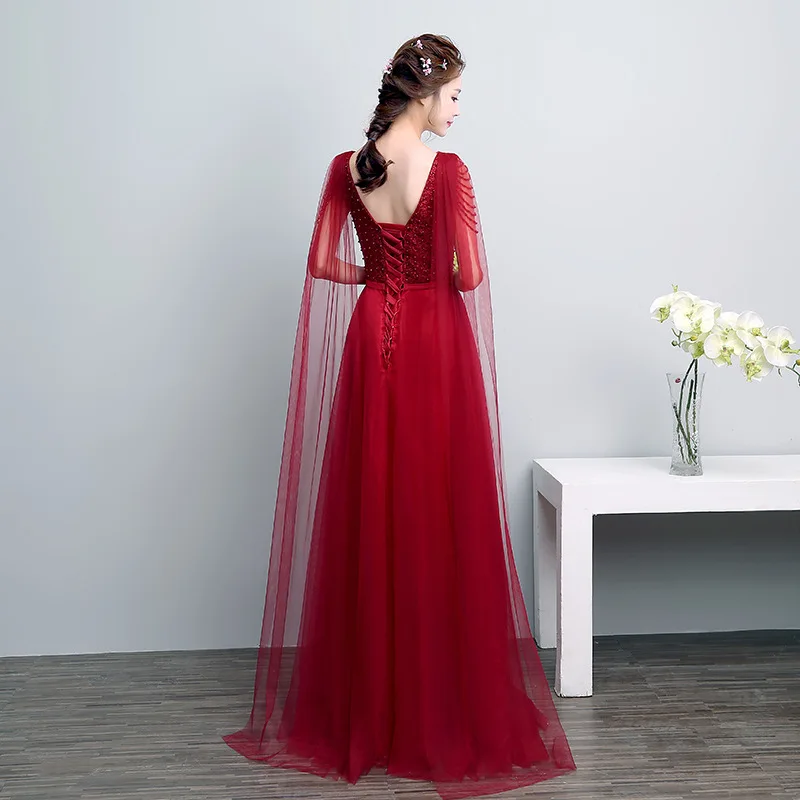Новое роскошное вечернее платье Robe De Soiree банкетное V бургундское кружево