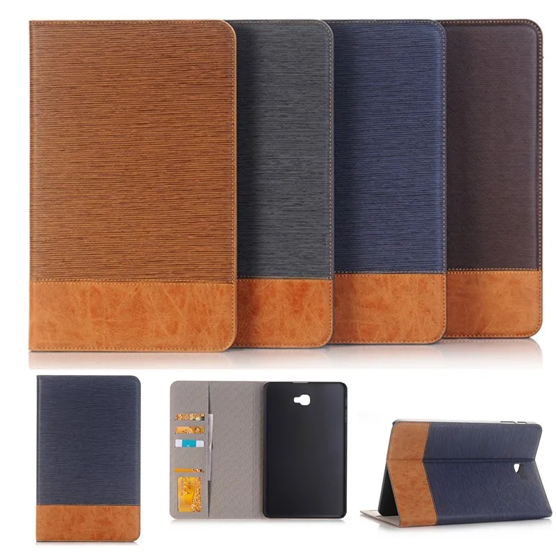 Новый высококачественный Джинсовый чехол бумажник кожаный для Samsung Galaxy Tab A 10 1 2016