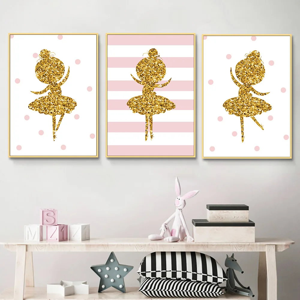 Мультфильм танцующая девушка желтый розовый холст живопись настенные картины
