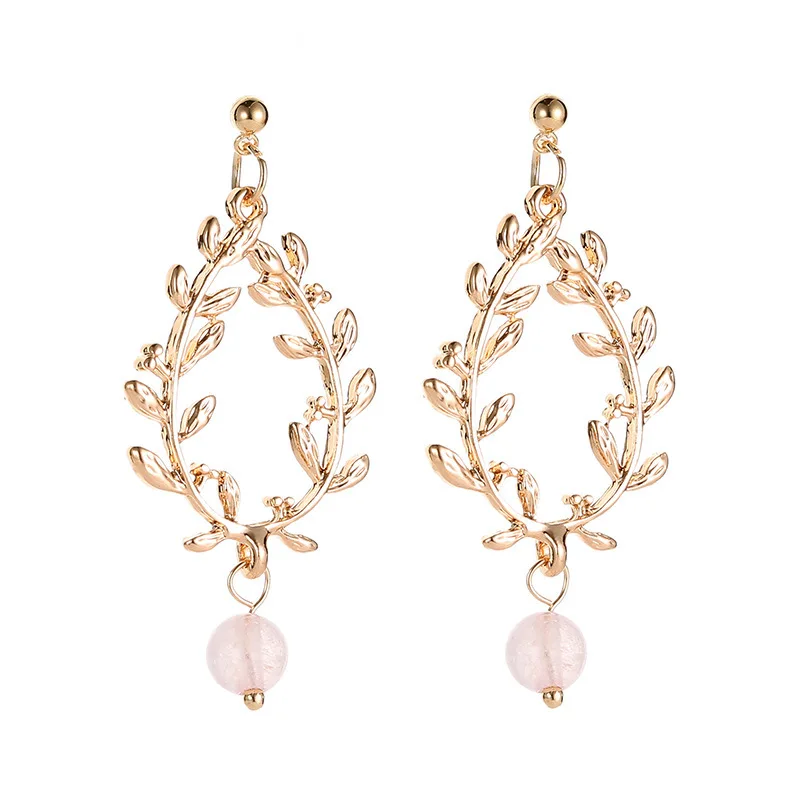 Модные массивные серьги в виде листиков модель висячий дизайн длинные висячие на