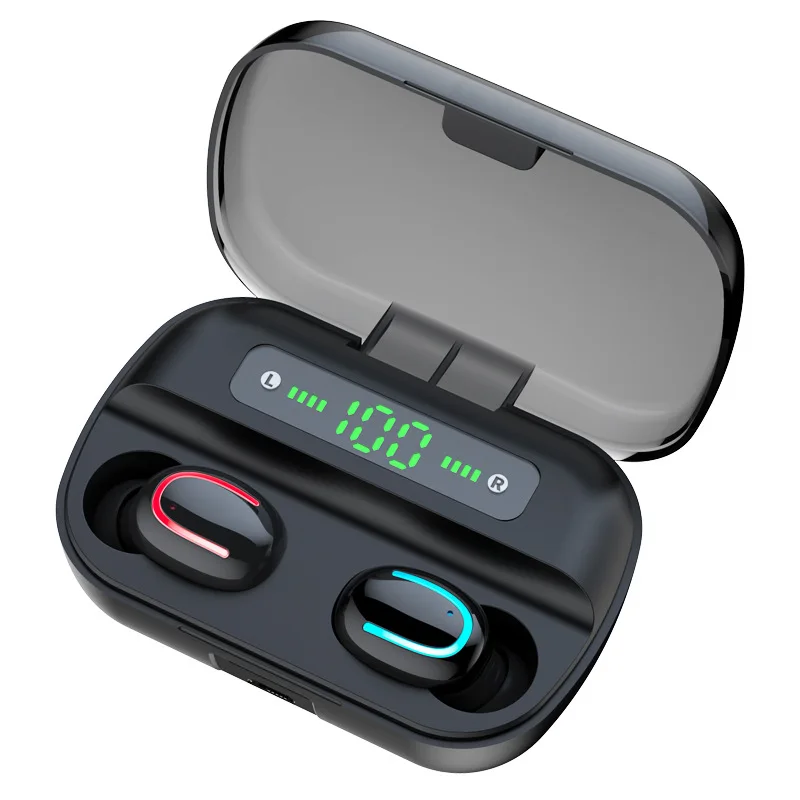 

TWS Bluetooth 5.0 headset high capacity charging box wireless headset 9D stereo sports waterproof earphone with microphone