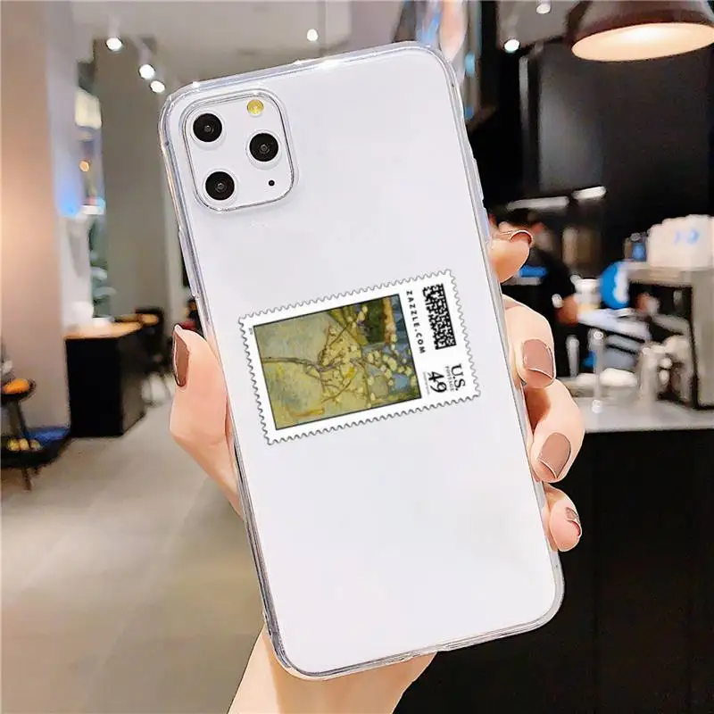 

Ins Stamp Label Barcode Phone Case Transparent soft For iphone 5 5s 5c se 6 6s 7 8 11 12 plus mini x xs xr pro max