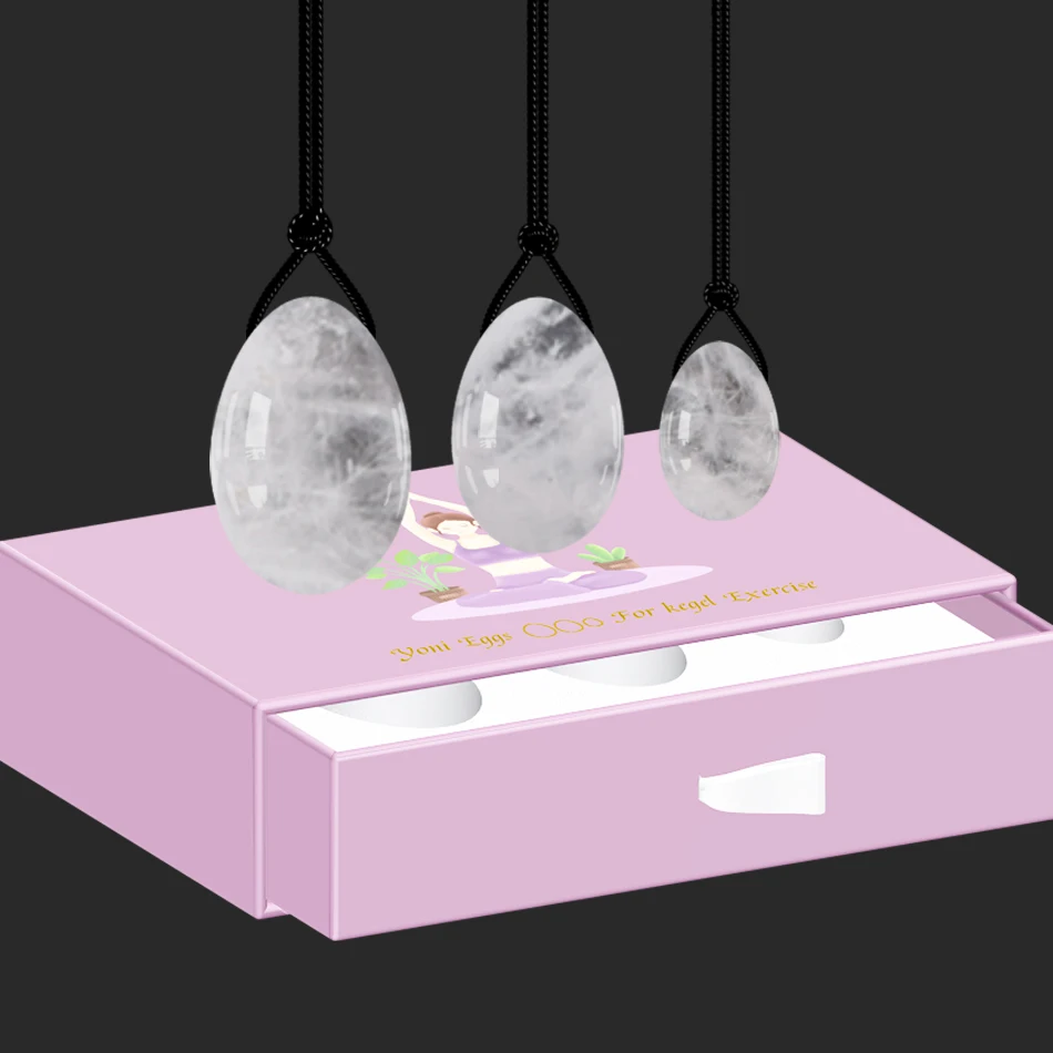 

Rock Quartz Yoni Egg Natural Jade Love Eggs Women Kegel Exercise Vaginal Muscle Tightening Massage Ball Yoni Massager