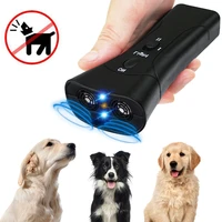 portable pet dog repeller led ultrasonic 3 in 1 anti barking trainer stop bark training device control stray dog training tools
