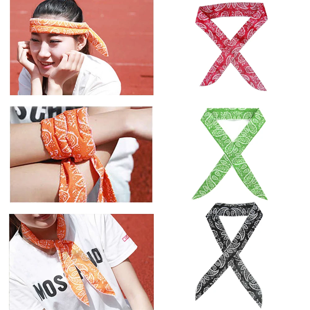 

New Summer Neck Cooler Scarf Body Ice Cool Cooling Wrap Tie Headband New Fashion Multifunction Non-toxic Silk Scarf Accessories