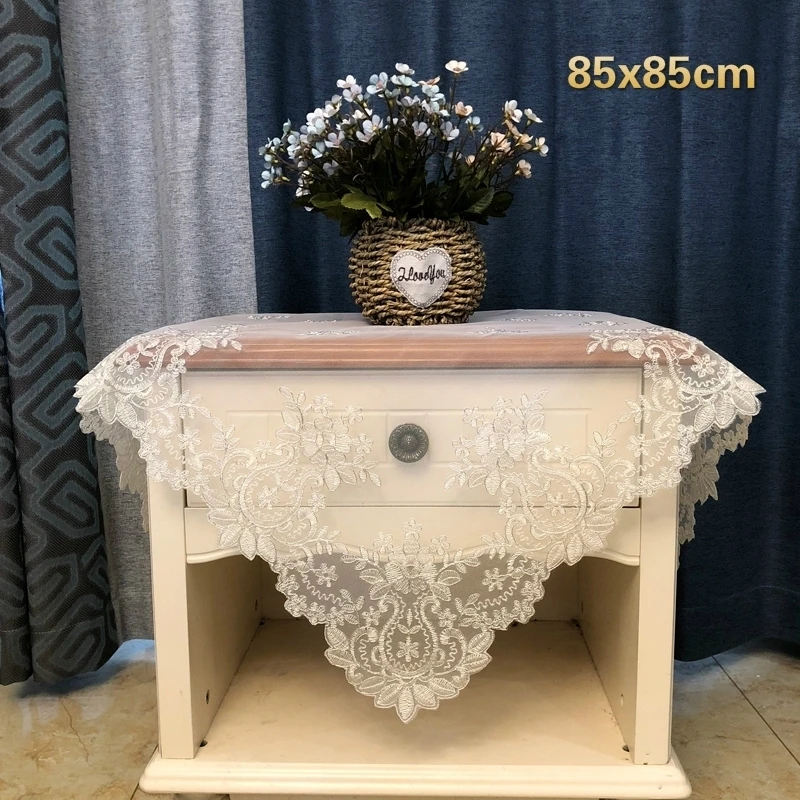 Европейская сетка вышивка водорастворимые кружева скатерть мебель пылезащитный чехол отель Кофе Чай Скатерть Рождественский Свадебный декор