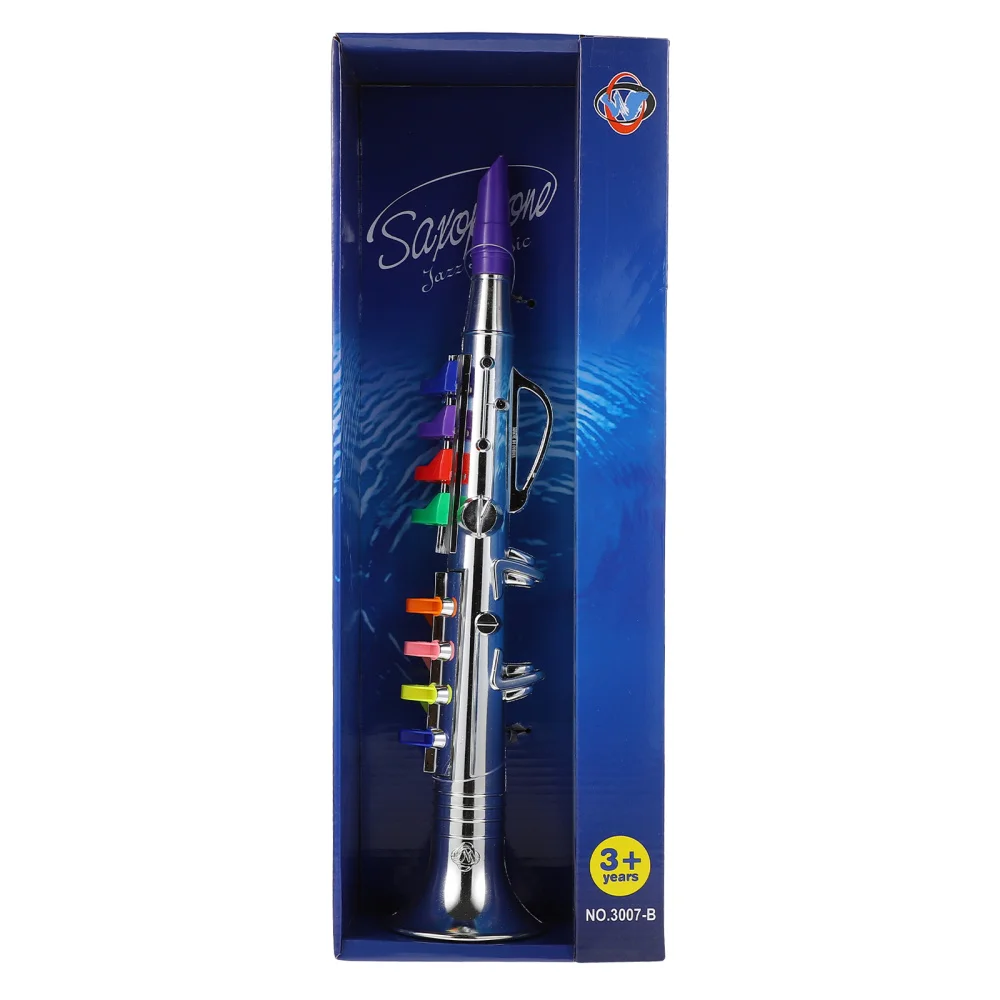

1 Pc Stage Performance Prop Eight Tone Vertical Saxophone for Kids (Silver)