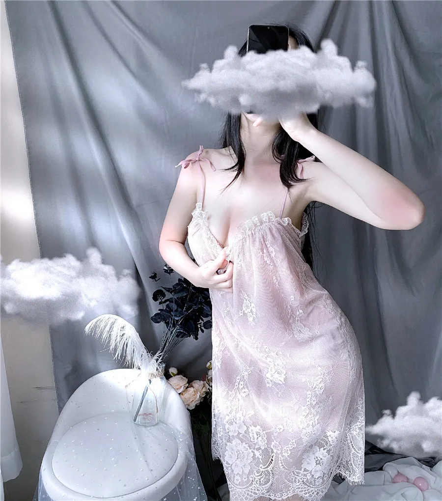 

new sexy lingerie sexy temptation lace suspender pajamas set night skirt home sleeping dress